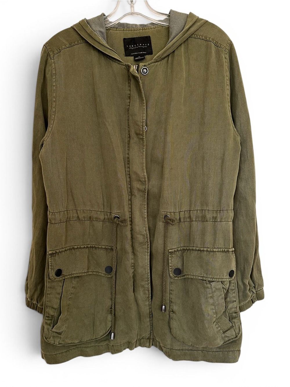 Sanctuary Women's Linen Hooded Utility Jacket